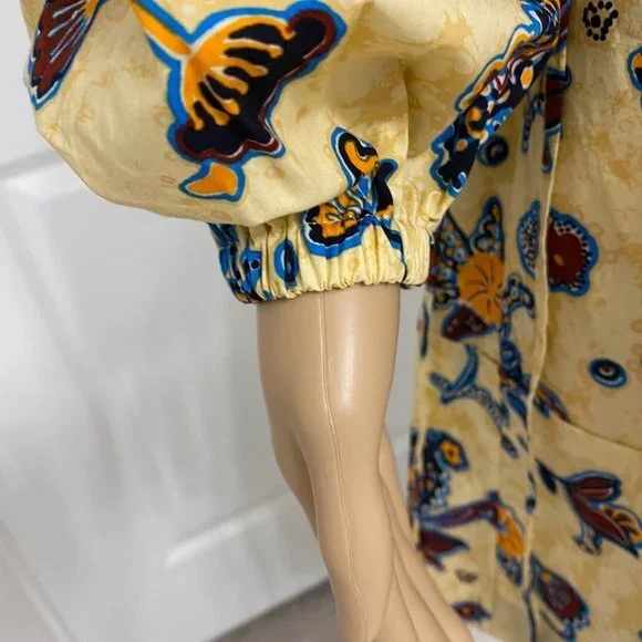 A.L.C Myra Women's Floral Long Sleeve V-Neck Mini Dress. Apricot. Size 4. Cute - Picture 8 of 15